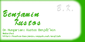 benjamin kustos business card